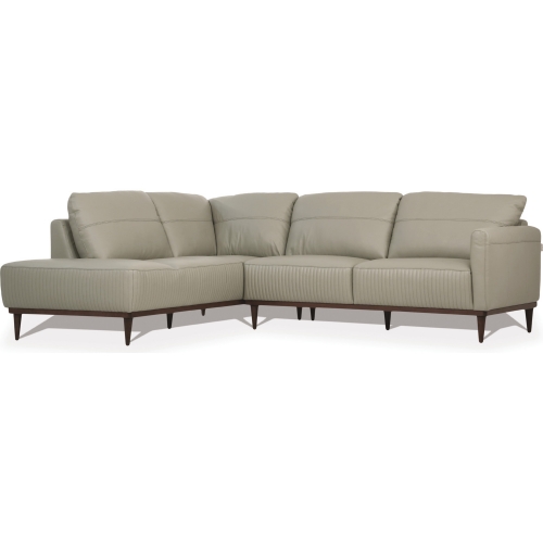 Tampa Sectional Sofa with Left Facing Chaise in Airy Green Leather